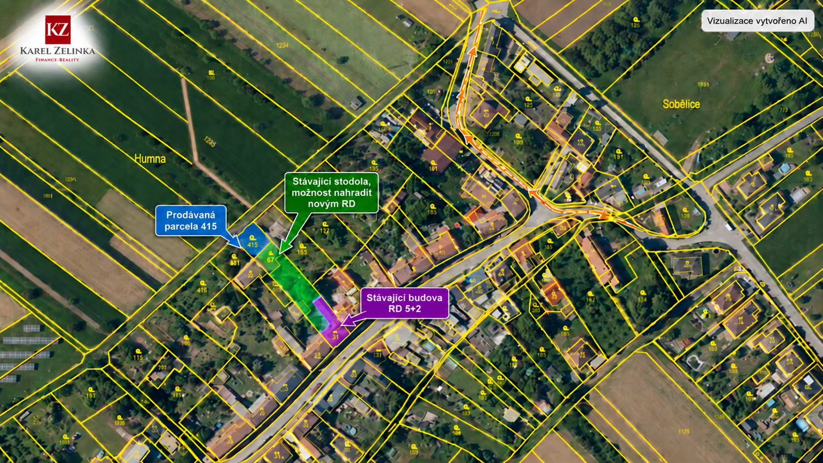 letecka_mapa_RD_Sobelice_prodej_rd_Zelinka_realtity